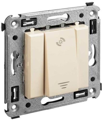 Светорегулятор кнопочный без рамки DKC Avanti 1-кл. 5–220Вт ванильная дымка картинка